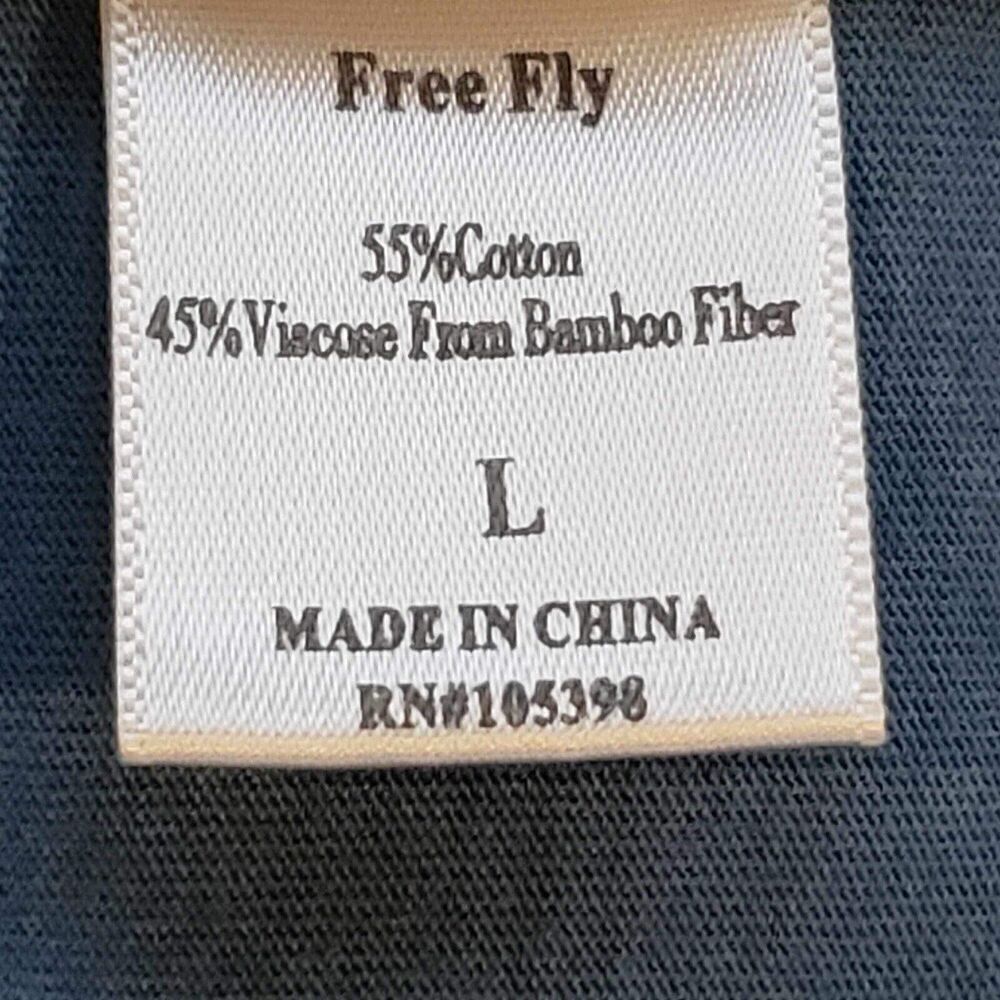 Free Fly Men’s Polo Shirt Size Large L Blue Performance Short Sleeve - Picture 9 of 11